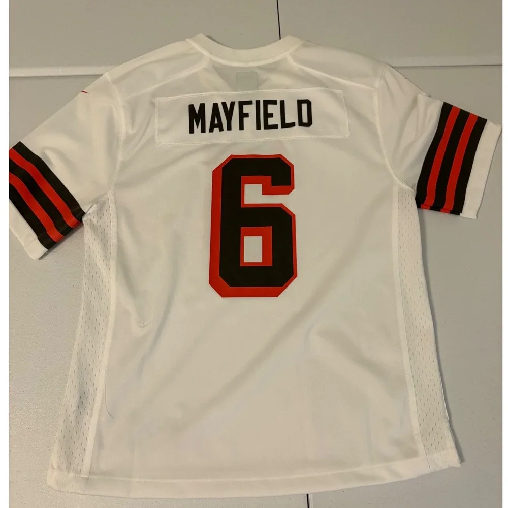 Nike Cleveland Browns Baker Mayfield 6 Jersey White Youth Large 14-16 NFL ww